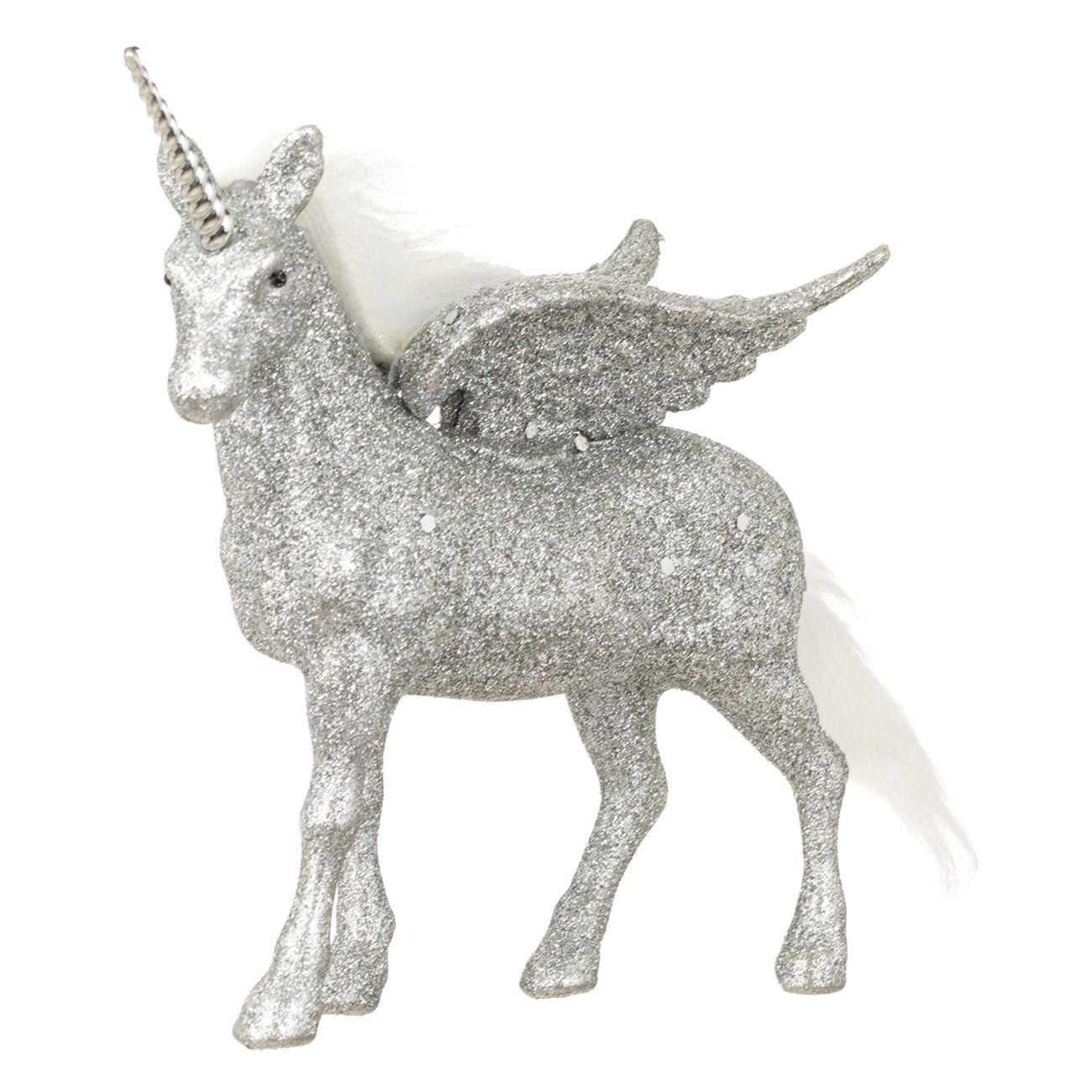 Karácsonyi dekoráció Unicorn Silver Glitter 17 cm