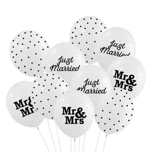 Party lufi "Mr &; Mrs" "Just Married" 30cm - 10db