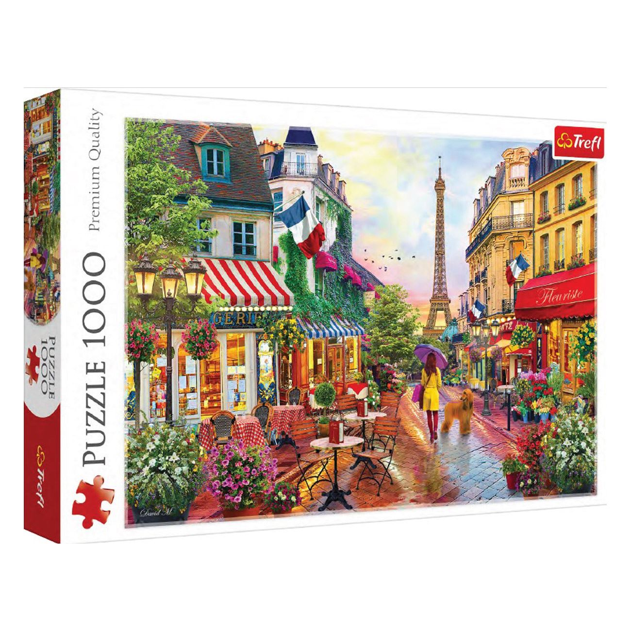 Puzzle Paris Eiffel Tower Dog Girl Bisztró ( 1000 db) - Trefl