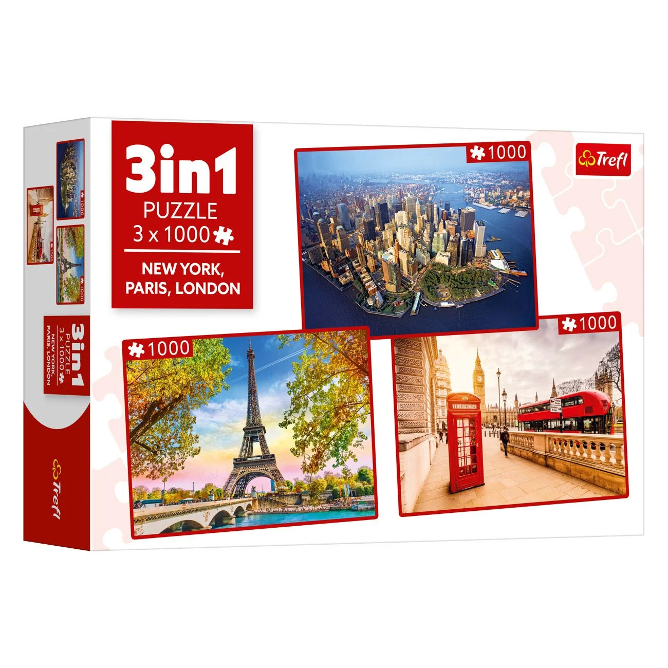 3 Képes puzzle New York, Párizs, London (3x1000 darab) - Trefl